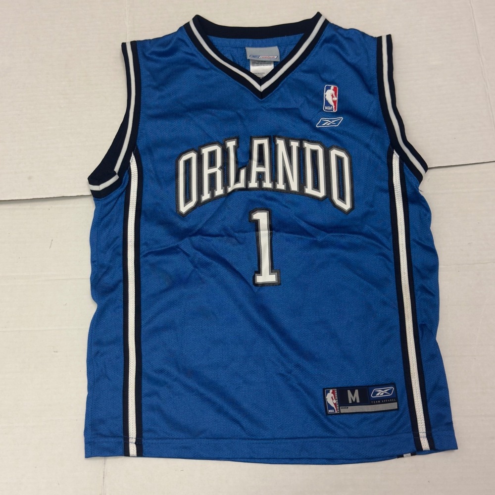Reebok Orlando Magic Jersey Youth M Blue Moore 1 NBA Basketball Mesh